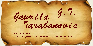 Gavrila Tarabanović vizit kartica